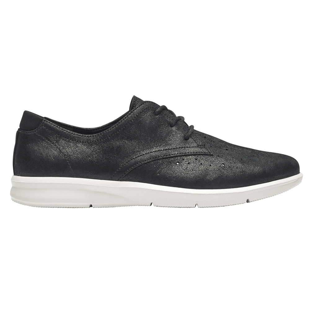 Oxfords Rockport Mujer Mexico - Ayva Negros - QFXWZ0841